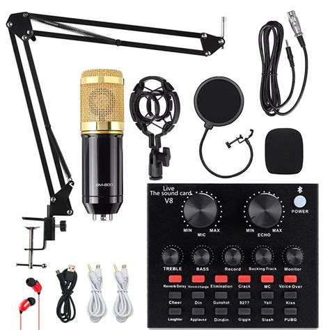 Bm Microphone Kit Studio With V Sound Card Professional Microphone