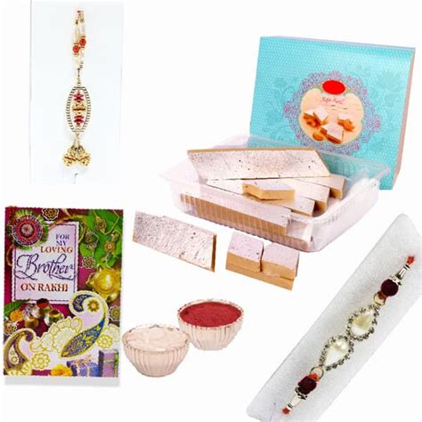 Buy Send Traditional Design Meenakari Rakhi For Bhaiya Bhabi Online