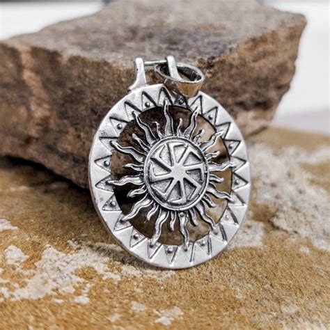 Viking Sun Wheel Swastika Pendant Norse Odal Rune Forefathers Art