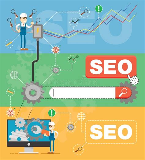 Seo Optimization Infographic Stock Vector Illustration Of Follow