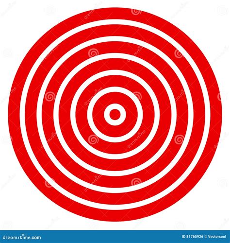 Target Mark Crosshair Reticle Icon With Red Dot Cartoon Vector