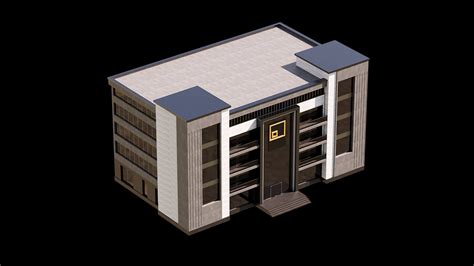 Modern Building With Large Entrance - 3D Model by mirzaev3d