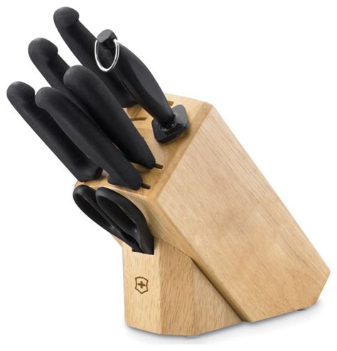 Victorinox Fibrox Pro Piece Hardwood Block Knife Set Traditional