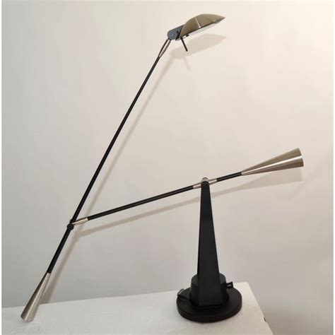 Original Robert Sonneman Postmodern Libra Desk Lamp Black Steel Satin