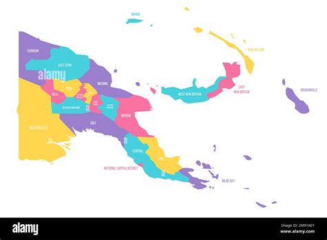 Papua New Guinea Political Map Of Administrative Divisions Provinces