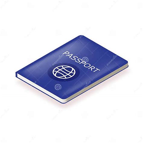 Vector Blue International Passport Cover Design Template Isolated On