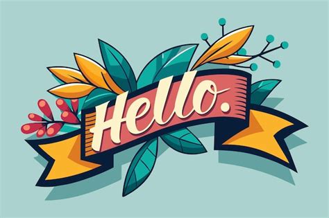 A Cartoon Illustration Of A Sign That Says Hello Premium Ai Generated