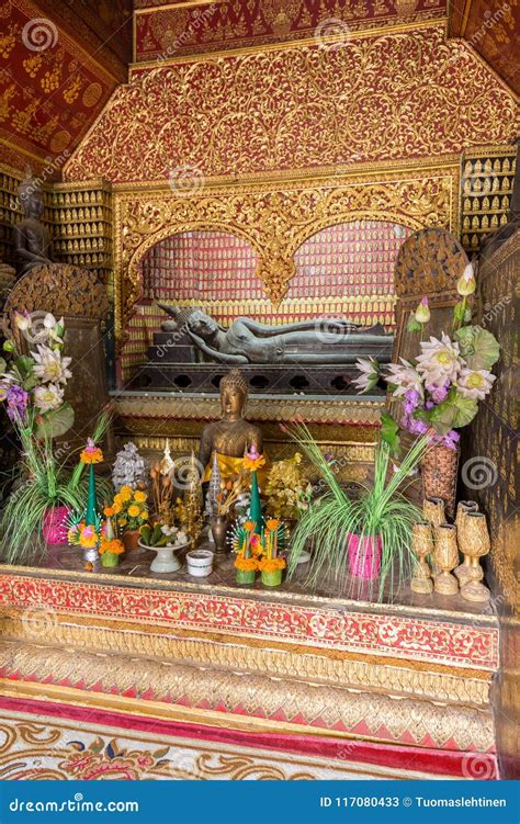 Shrine At The Wat Xieng Thong Temple In Luang Prabang Stock Image