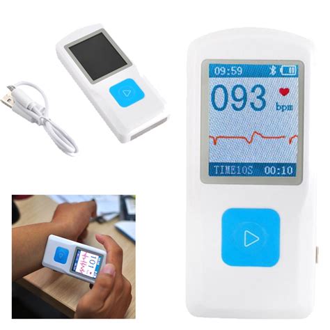 Portable Ekg Heart Rate Monitor Bluetooth Wireless Handheld Home Ecg