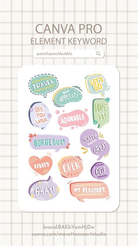 Canva Pro Pastel Bubble Speech Element Keyword Elements Canva Canvas