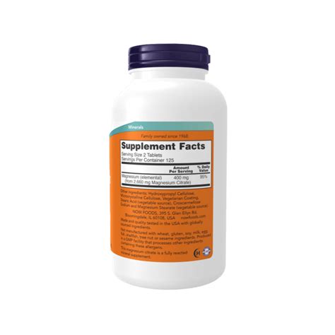 Now Foods Magnesium Citrate 200mg Boost