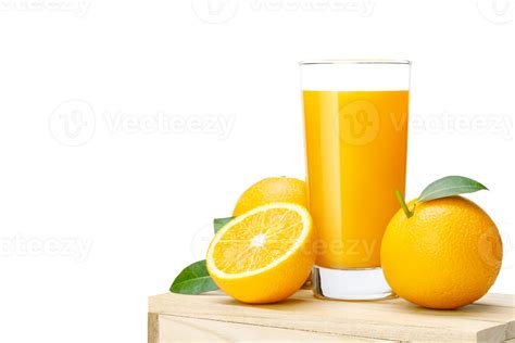 Fresh Orange Juice On A Basket Fresh Fruits Orange Juice In Glass With