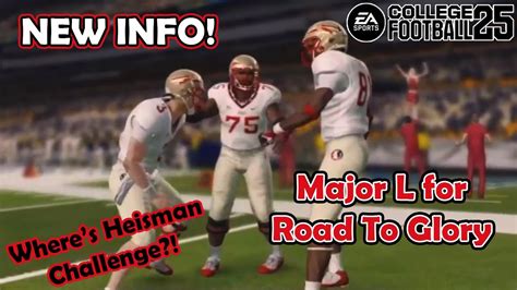 New Info College Football 25 Huge L For Road To Glory Dynasty Talk