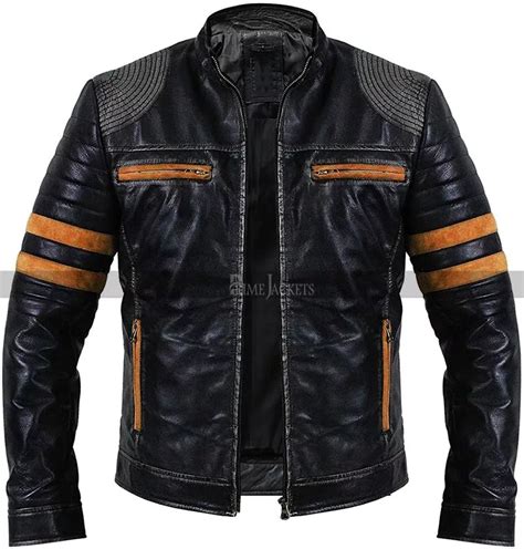 Vintage Motorcycle Men’s Black Distressed Biker Jacket – Sky Seller