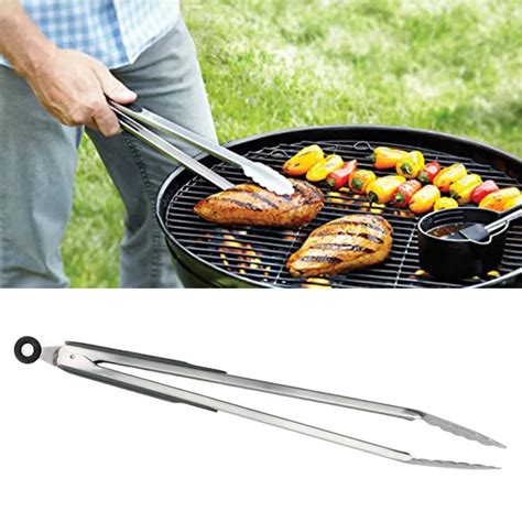 Hot 2pc 18 Stainless Steel Locking Tong Large Barbecue Tongs W Soft