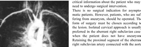 An Mri Showing An Aberrant Right Subclavian Artery With A Stenotic Segment Download