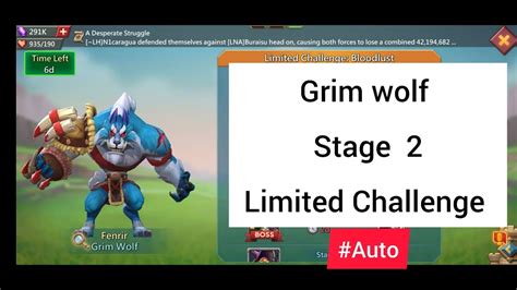 Grim Wolf Stage 2 Auto Lords Mobile Limited Challenge Fully Auto