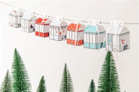 Adventskalender Seilbahn Gondeln Zum Selber Basteln Wei E Etsy