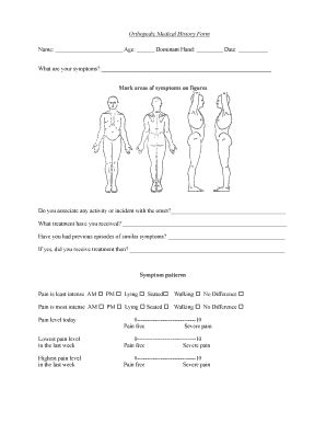 Fillable Online Orthopedic Medical History Form Fax Email Print PdfFiller