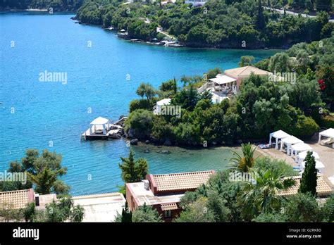 The view on beach at luxury hotel, Corfu, Greece Stock Photo - Alamy