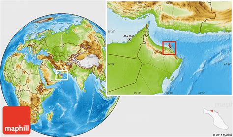 Physical Location Map of Muttrah