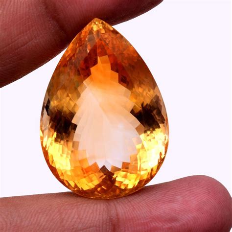 108 00 Cts VVS Natural Citrine Pear Cut Top Quality Certified Untreated