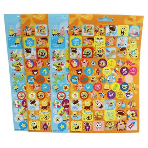 Spongebob Squarepants Assorted Sticker Sheet Set 4 Sheets Walmart