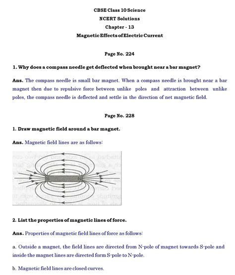 Class 10 Ch 13 Magnetic Effects Of Electric Current Page Wise NCERT