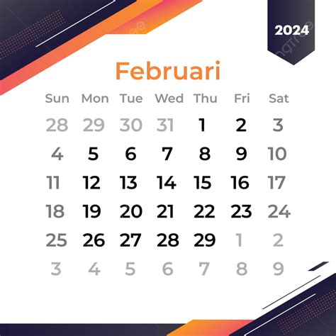 Imágenes De Calendar Month Febrero 2024 Vector PNG Calendario