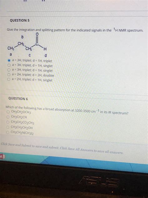 Solved Question 5 Give The Integration And Splitting Pattern