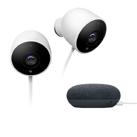 Google Nest Outdoor Cam Security Camera with Google Home Mini Charcoal ...