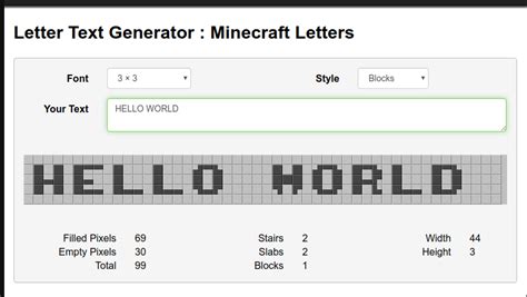 Minecraft Letters Generator