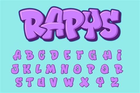 Alphabet Simple Bubble Graffity Text Vector Letters 8693307 Vector Art