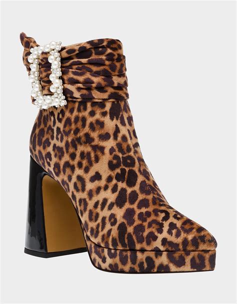 Idris Leopard Print Platform Bootie Womens Booties Betsey Johnson