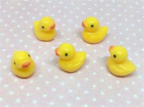 5pcs Tiny Rubber Ducks 14mm Miniature Duck Cabochons Duck | Etsy