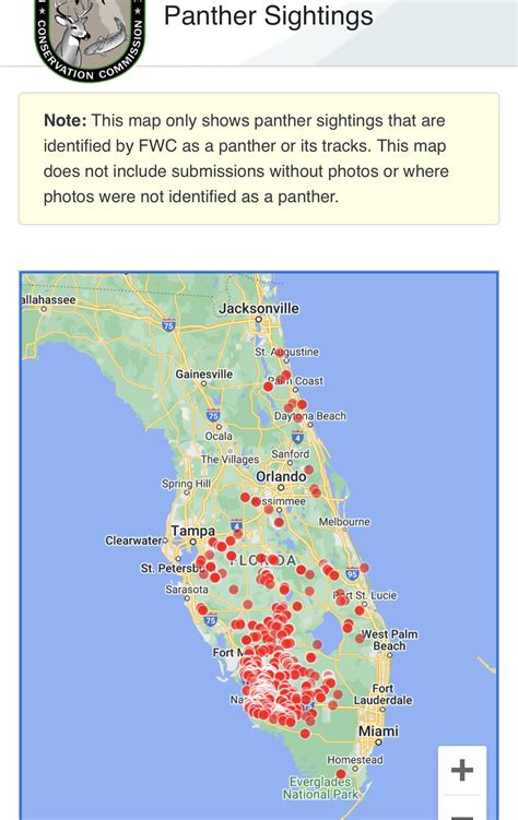 Florida Panther Habitat Map