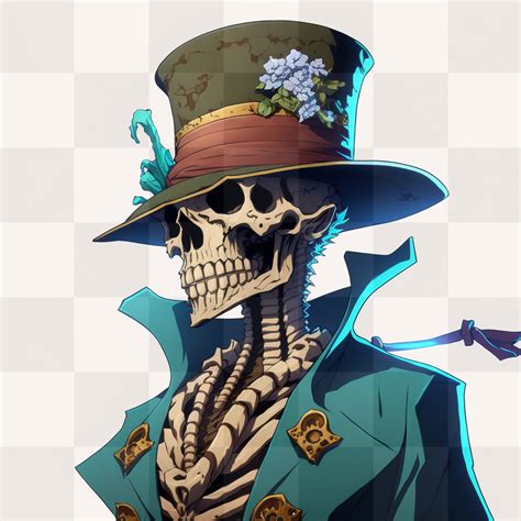 1024 X 1024 Px Full Hd One Piece Brook Skeleton Png Images In Manga