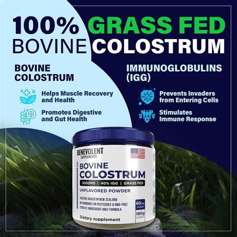 Bovine Colostrum Unflavored Powder (180 g) - Benevolent Nourishment