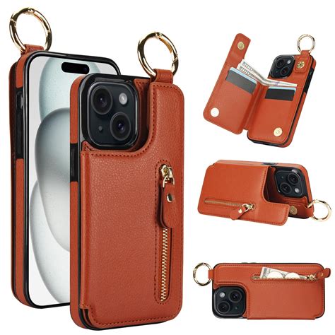 Cutyskin For Iphone 13 Wallet Case【rfid Blocking】 With Card Holder Cash Pocket Zipper Bills Slot