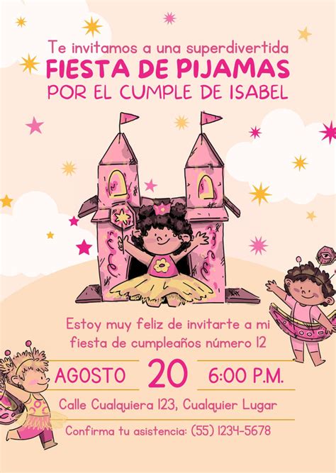 Plantillas De Invitaciones Para Pijamadas Gratis Canva