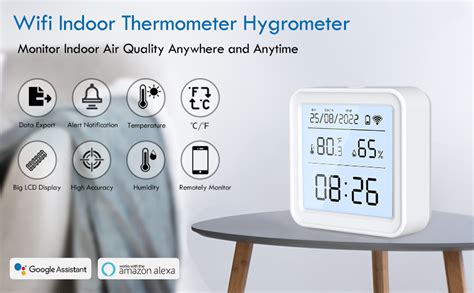 Emylo Termometro Wifi Sensore Temperatura Igrometro Wifi Compatibile