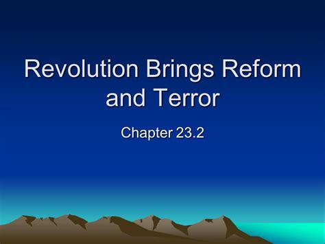 Revolution Brings Reform And Terror Chapter Ppt Download