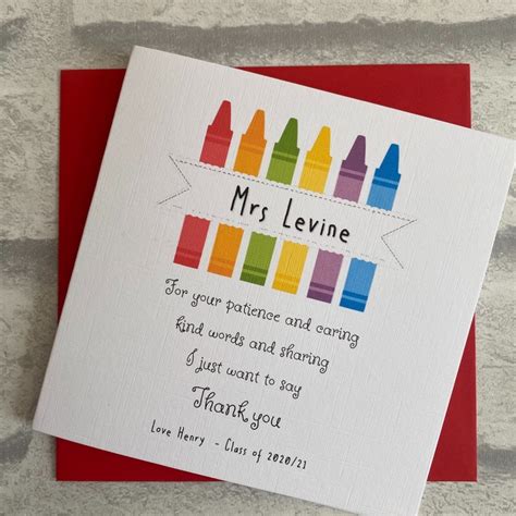 Teacher Thank You Card Personalised