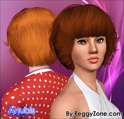 Nicely Bob With Bangs Hairstyle Peggy 387 Retextured By Anubis Sims 3