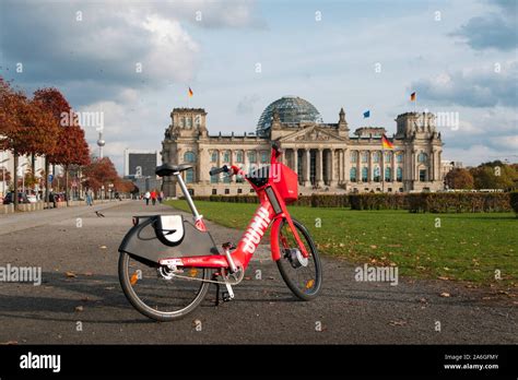 Berlin Germany October Bike Sharing Bicycle Jump By Uber In