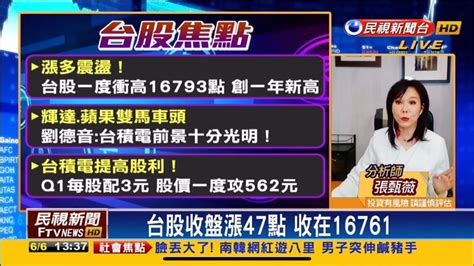 台股看民視台積電穩盤創一年新高專家曝1關鍵成下半年拉貨重點 民視運動網