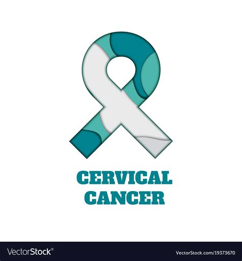 Cervical Cancer Awareness Papercut Ribbon Vector Image