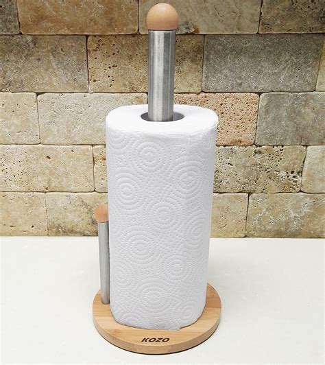 Kozo Paper Towel Holder The Latest Bamboo Wood Design Countertop Roll