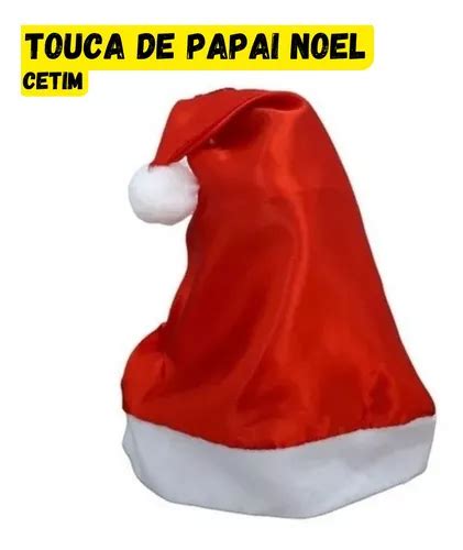 Gorro Touca De Papai Noel Natal Linha De Cetim Fantasia MercadoLivre