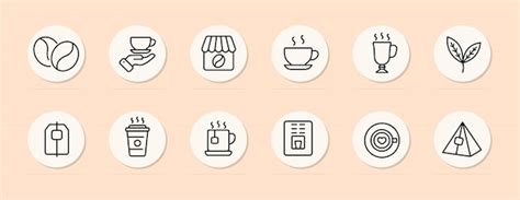 Premium Vector Coffee Line Icon Grains Tonic Coffee Brewing Cafe